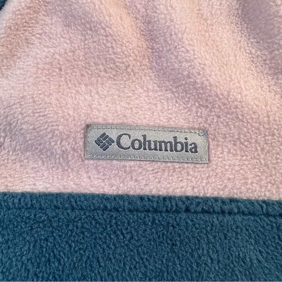 Columbia Two-Tone Pink and Teal Fleece Pullover - Picture 4 of 7